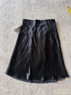 Babaton Black A-Line Satin Skirt